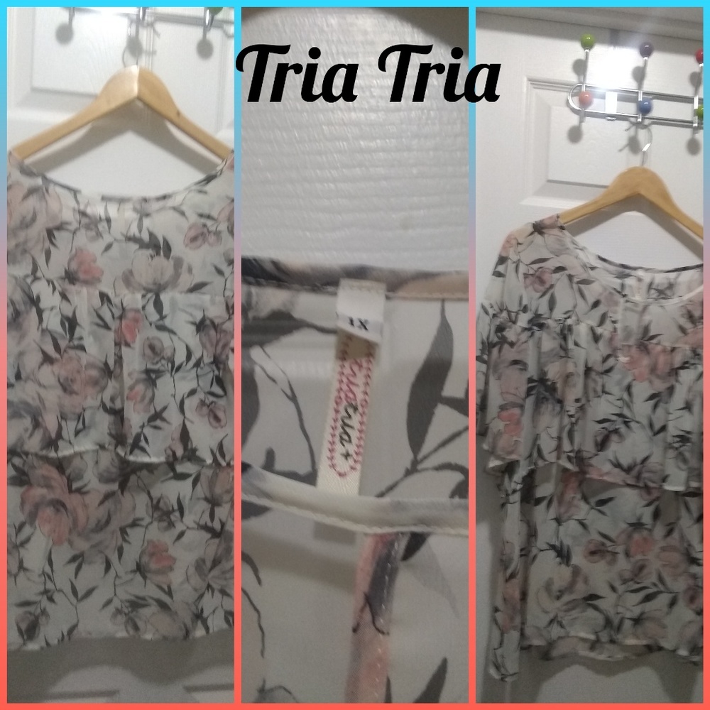 ⭐Tria Tria plus sheer blouse 1x